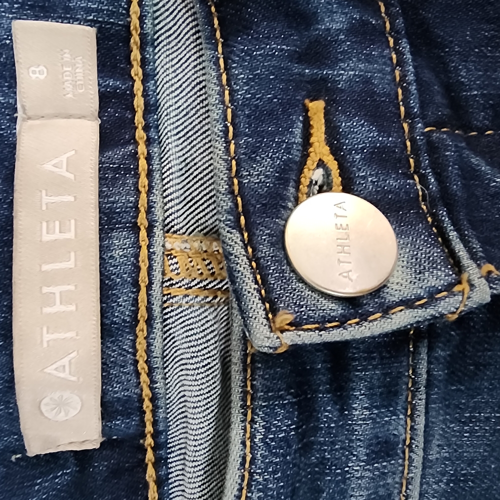Athleta Blue Denim Jeans with Classic Indigo and Distressed Finish